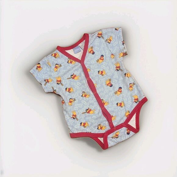 Disney Other - Vintage Disney Winnie The Pooh Baseball One Piece 6-9 months Grey & Red